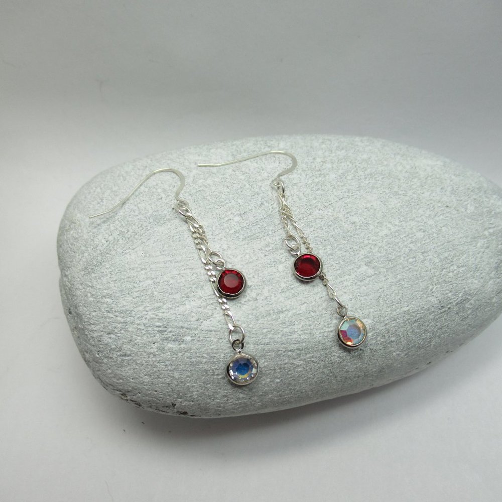 Sterling and crystal dangle earrings